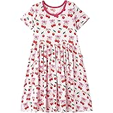 BambooBud Bamboo Viscose Toddlers Girl's Dress Short Sleeve Casual Summer Dresses Cute Little Kids Toddler Outfits 2-7Y