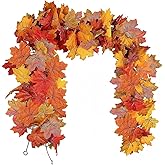 Fall Leaves Garland -5.7ft Artificial Foliage Vine Fall Decorations for Home, Porch, Wedding Party, Fall Decor Outdoor and Indoor for Halloween Decor and Thanksgiving Decor