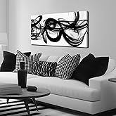 MDHKVPM Black and White Abstract Wall Art for Bedroom Black Wall Decor for Living Room Canvas Print Wall Art for Office Ready to Hang 20 x 40 Inch