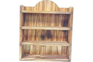 Craftbay Rustic Solid Wood Rack Shelf for Lenox Village Spice Jars – Wall Mount or Countertop Display Organizer for Collectible Mini Spice Houses​