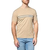 GUESS Men's Eco Jamey T-Shirt, 4G AOP Beige and Beige Print