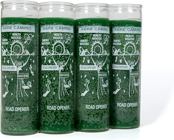 Amazon Botanica Emporium Abre Camino ロードオープナー ビジョンキャンドル 4個パック 機会を開けるスペルキャンドル 7日ガラススピリチュアルキャンドル 高さ8インチ キャンドル キャンドルスタンド オンライン通販