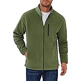 COOFANDY Men's Fleece Jackets Full Zip Raglan Long Sleeve Lightweight Casual Outdoor Warm Jacket Coat with Pockets