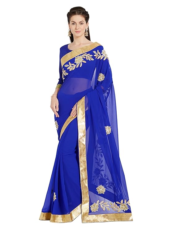 MirchiFashion Indische Kleider Damen Sari mit Ungesteckt ungesehen Oberteil/Bluse Party Indians Saree Kleidung