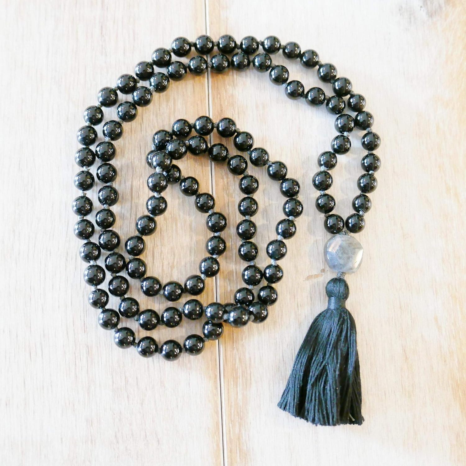 DIY Mala Kit Strength & Protection Onyx with Ebony Cotton