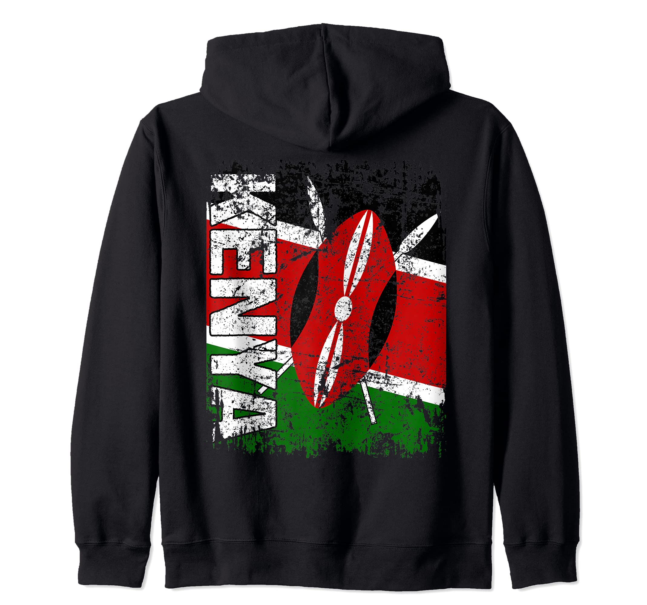 KENYA Flag Vintage Distressed KENYA Zip Hoodie