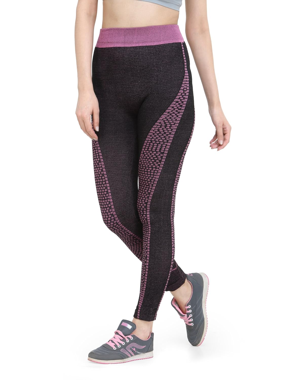 camey women's cotton stretchable tights (black, free size)