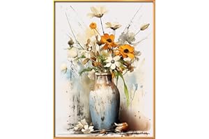 Leczany Cross Stitch Stamped Kit for Beginner - Vase | DIY Embroidery Starter Patterns Craft Kit Needlepoint for Adults or Kids | 11CT, 3 Strands | 13x17.7 inches