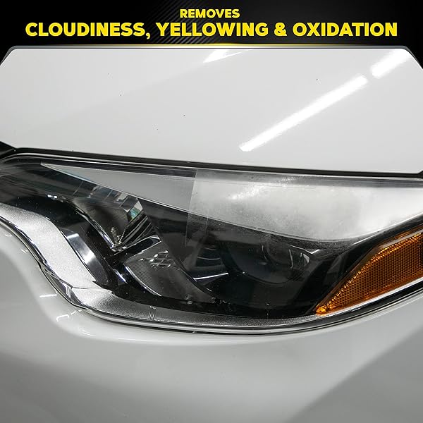 MEGUIAR’S PLASTX CLEAR PLASTIC POLISH, FAST & EASY CLEAR PLASTIC RESTORER FOR HEADLIGHTS, TAILLIGHTS, SOFT TOP WINDOWS, AND MORE, REMOVE SCRATCHES, CLOUDINESS, YELLOWING, AND OXIDATION, 10 OZ.