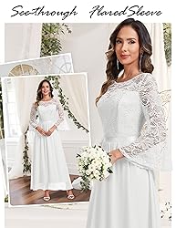 Wedtrend Women's Bridal Shower Dress, 3/4 Sleeve