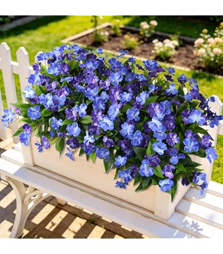 Amazon.com: Hommyea Artificial Flowers for Outdoor, 2 Bundles UV