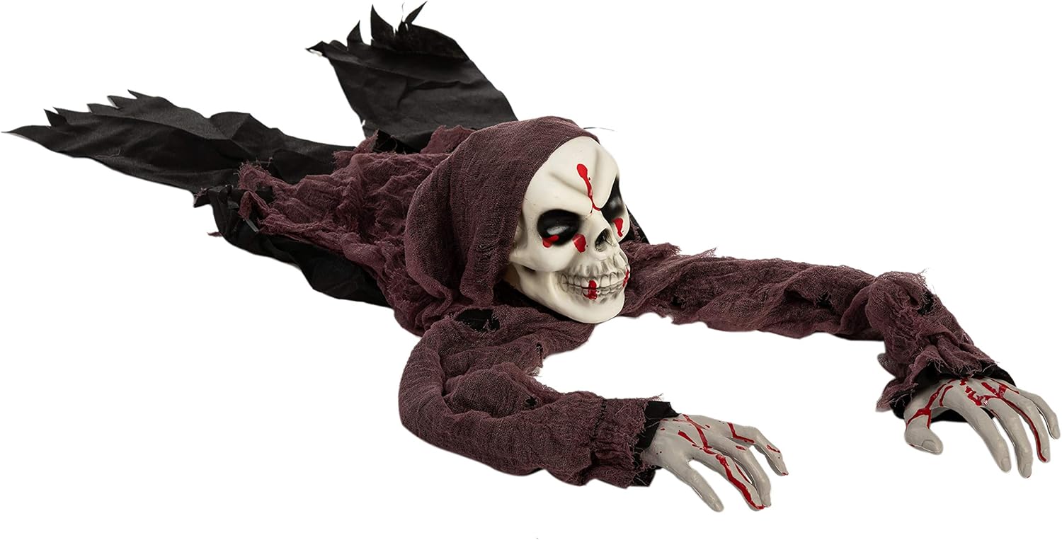 JOYIN Halloween Skeleton Groundbreaker with bloodstains, Halloween Skeleton Decorations for Halloween Outdoor, Lawn, Yard, Patio Decoration, Halloween Haunted House Decorations : Garden & Outdoor