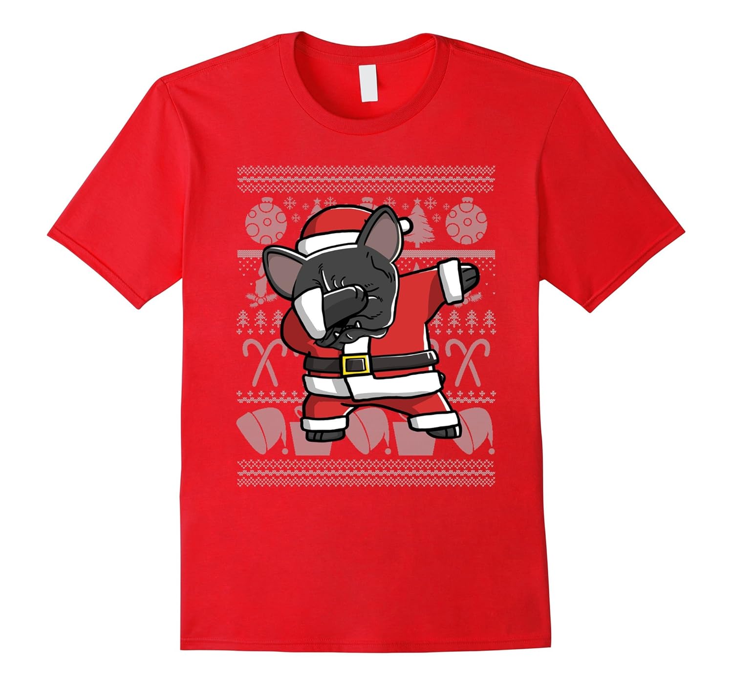 Dabbing French Bulldog Dog Ugly Christmas T-Shirt-ANZ