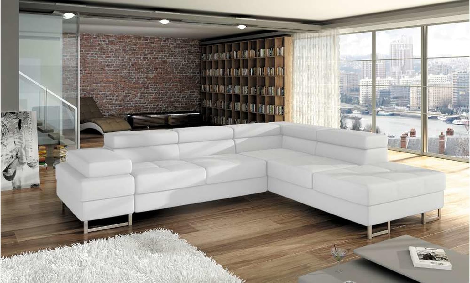 JUSTyou Tunis Sofá esquinero Chaise Longue función de Cama Sofá-Cama