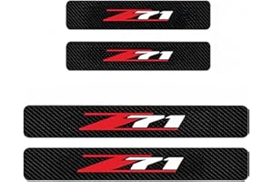BUGUANGJIAN 4PCS Door sill Fiber Style Decal enhances The Rugged Look of The Door Entry Protection Trim for GMC Colorado Tahoe Suburban Silverado Sierra 1500 Compatible with Z71 Accessories (71)
