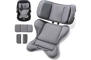 TinlyFinly Infant Insert Compatible with Doona, Graco, Britax, Chicco, Evenflo Car Seat, Adjustable Baby Head Body Support Cushion for Newborn to Toddler, Fits Infant Car Seat and Stroller (Gray)