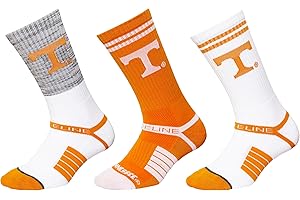 Strideline NCAA Crew Socks | Quad-Ply Yarn Padding, Direct Compression and Zoned Cushioning - (Medium-Large, 3 Pack)