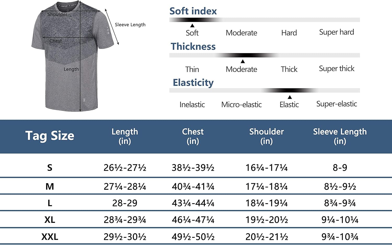 Little Donkey Andy Men's Quick Dry Sweat Wicking Stretch Short Sleeve T-Shirt UV Protection Workout Running Hiking Tee: Clothing