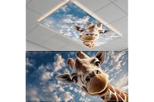 BSFHH 2 Pack Fluorescent Light Covers- 4 x 2 Feet Magnetic Ceiling Light Cover Room Supplies (A deer)
