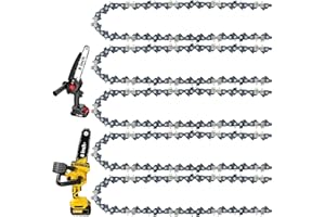 FIFCHALL 5 Pack 8 Inch Chainsaw Chain 1/4" Pitch .043" Gauge 47 Drive Links, Replacement Pole Saw Chain Low Kickback Fit for IMOUMLIVE 8 Inch Chainsaw and More (5 Chains)