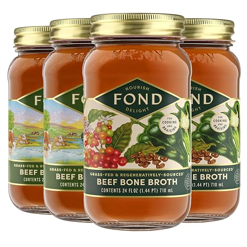 FOND Grassfed Regenerative Beef & Poblano Beef Bone Broth Variety 4 ...