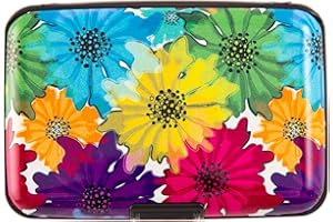 Kaabao Credit Card Holder, Metal Card Wallet RFID Blocking Mini Slim Aluminum Business Hard Card Case for Women Men (Motley Floral)