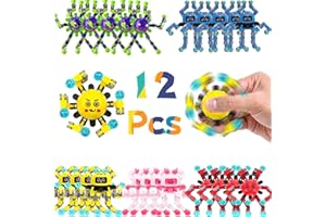 NONGKAKA 12 Pcs Transformable Fidget Spinner Toys for Kids, Stress Relief Sensory Toys for Autism ADHD, Birthday Party Favors, Easter Basket Essentials, Classroom Prizes, Stocking Stuffers for Boys Girls