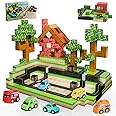 Dulsaera Magnetic Blocks 110PCS with 5 Car Toys, Mine City Building Blocks Set, Toys for Boys & Girls Age 4-6, 6-8, Stacking Building Toys for Toddlers Sensory Toy for Kids 3+