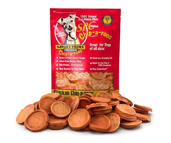 SAVORY PRIME CHICKEN CHIP-A-ROOS JERKY TREAT, 4-OUNCE