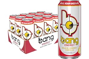Bang Energy Black Cherry Vanilla, Sugar-Free Energy Drink, 16-Ounce (Pack of 12)