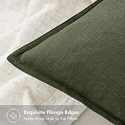 MIULEE Decorative Linen Euro Sham Pillow Covers