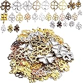 Aylifu Mixed Four Leaf Clover Charms, 100 Gram Alloy Lucky Clover Pendant Craft Supplies Jewelry Findings Accessory for DIY Necklace Bracelet Making