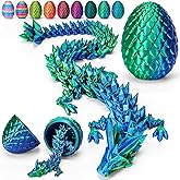 TBOLINE 12" 3D Printed Dragon Egg, Prefilled Easter Eggs Basket Stuffers, Cool Articulated Easter Dragon Gifts Toys, 3D Printer Animals Fidget Dinosaur Toys for Boys Kids Teen 5-7 4-6 8-12