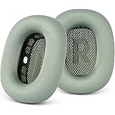 GEVO Upgraded Ear Cushions Replacement Earpads for Apple AirPods Max Headphones, Mesh Fabric Ear Pads Ear Covers Cups with Memory Foam and Magnet for AirPods Max (Green)