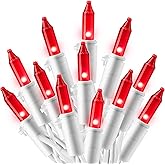 Joiedomi Christmas String Lights Indoor,100 Count Mini Red Light,21.4 FT Lighting Decor for Patio Dorm Classroom Bedroom Holiday Wedding Party Garland Birthday Festival,White Wire