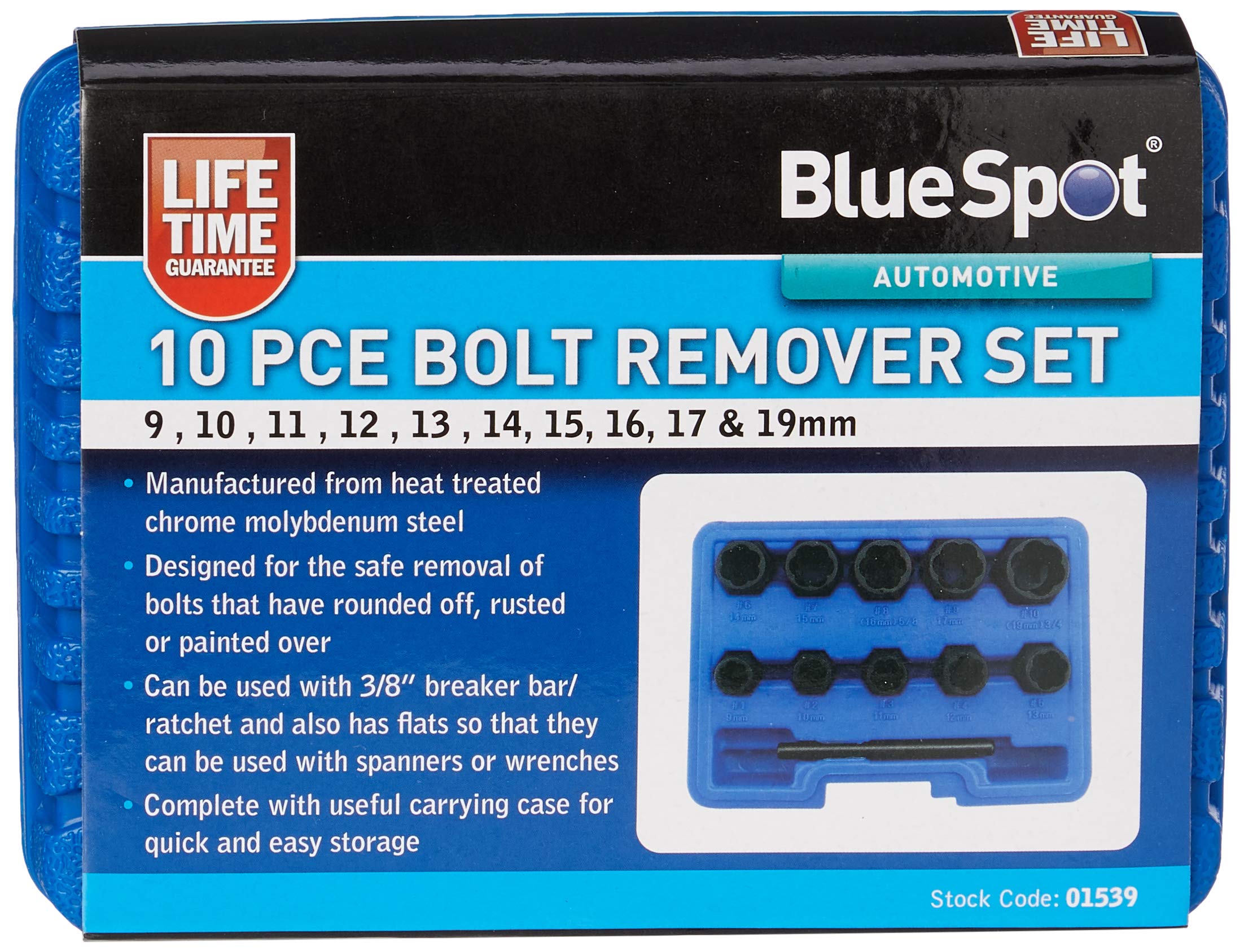 Blue Spot Tools 01539 10 PCE Bolt Remover Set (9-19MM)