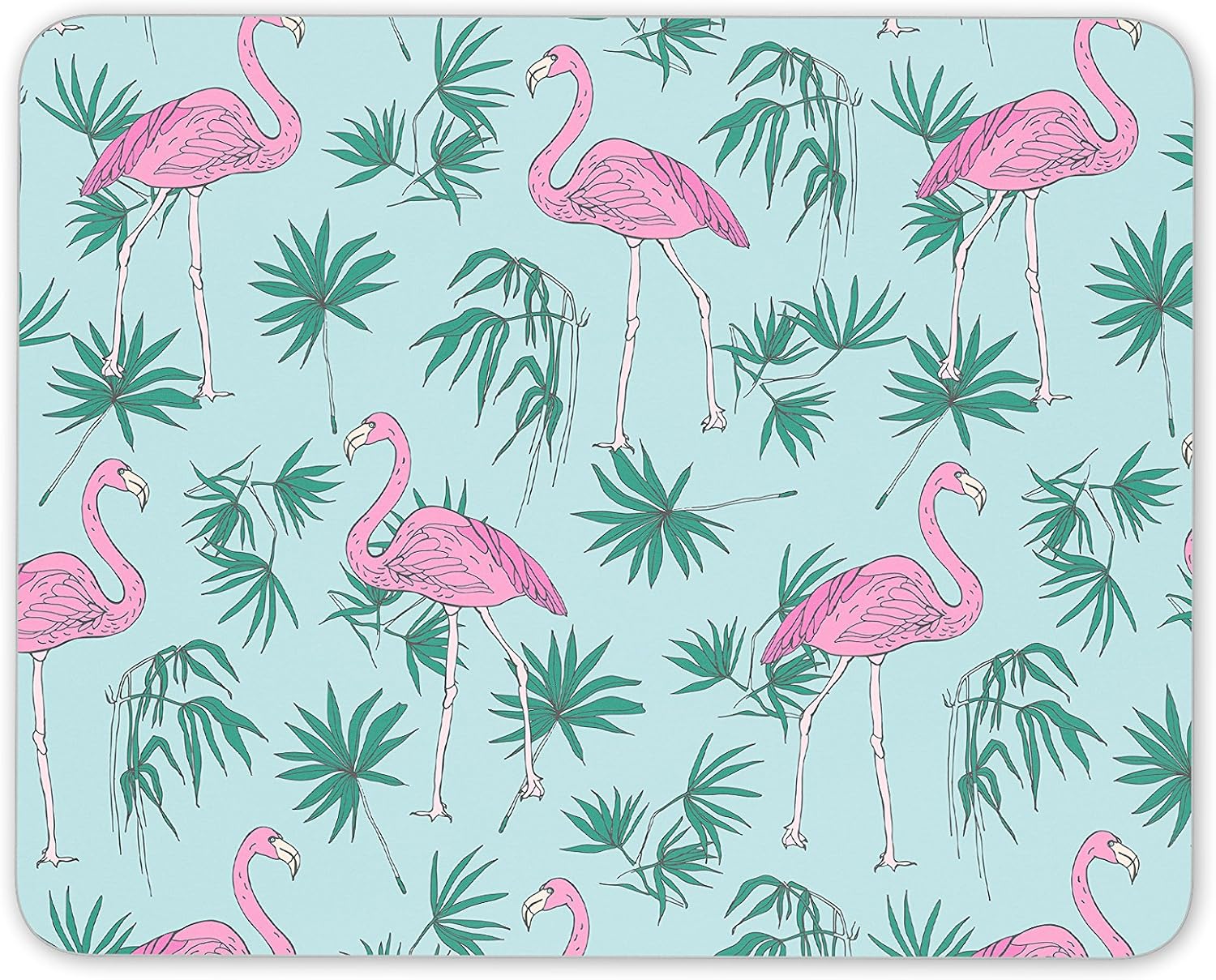 Tropical Flamingo Print Mouse Mat Pad - Surf Girls Student Computer #13047, Multicolor