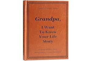 YOELOVE Grandpa I Want to Know Your Life Story Journal, Leather Hardcover Book with 250+ Prompt Questions for Grandfather to Share His Love and Memories, Christmas Gifts for Grandpa Birthday Father's Day