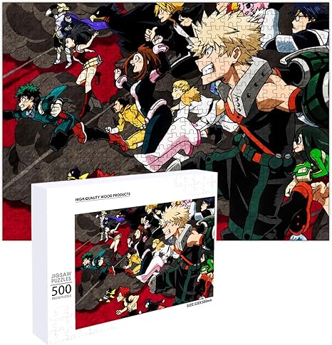 Amazon ヒロアカ パズル 500ピース 38x52cm 麗日お茶子 爆豪勝己 轟焦凍 緑谷出久 飯田天哉 蛙吹梅雨 上鳴電気 常闇踏陰 耳郎響香 八百万百 人気 キャラクター グッズ 僕のヒーローアカデミア パズル 木製 子供 知育 かたはめパズル 大人 キャストパズル 美しい包装箱