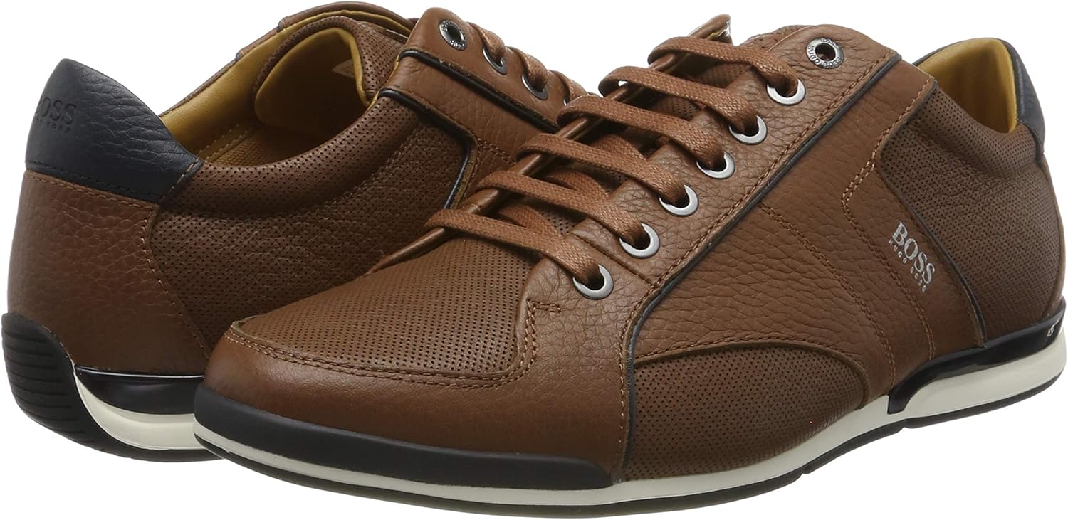 hugo boss saturn low leather trainers