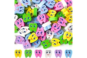 Kaemi 50Pcs Mini Erasers for Kids Bulk Classroom Prizes Large Teeth Erasers Cute Erasers Fun Toys for Kids School Supplies Party Favors for Kids 8-12