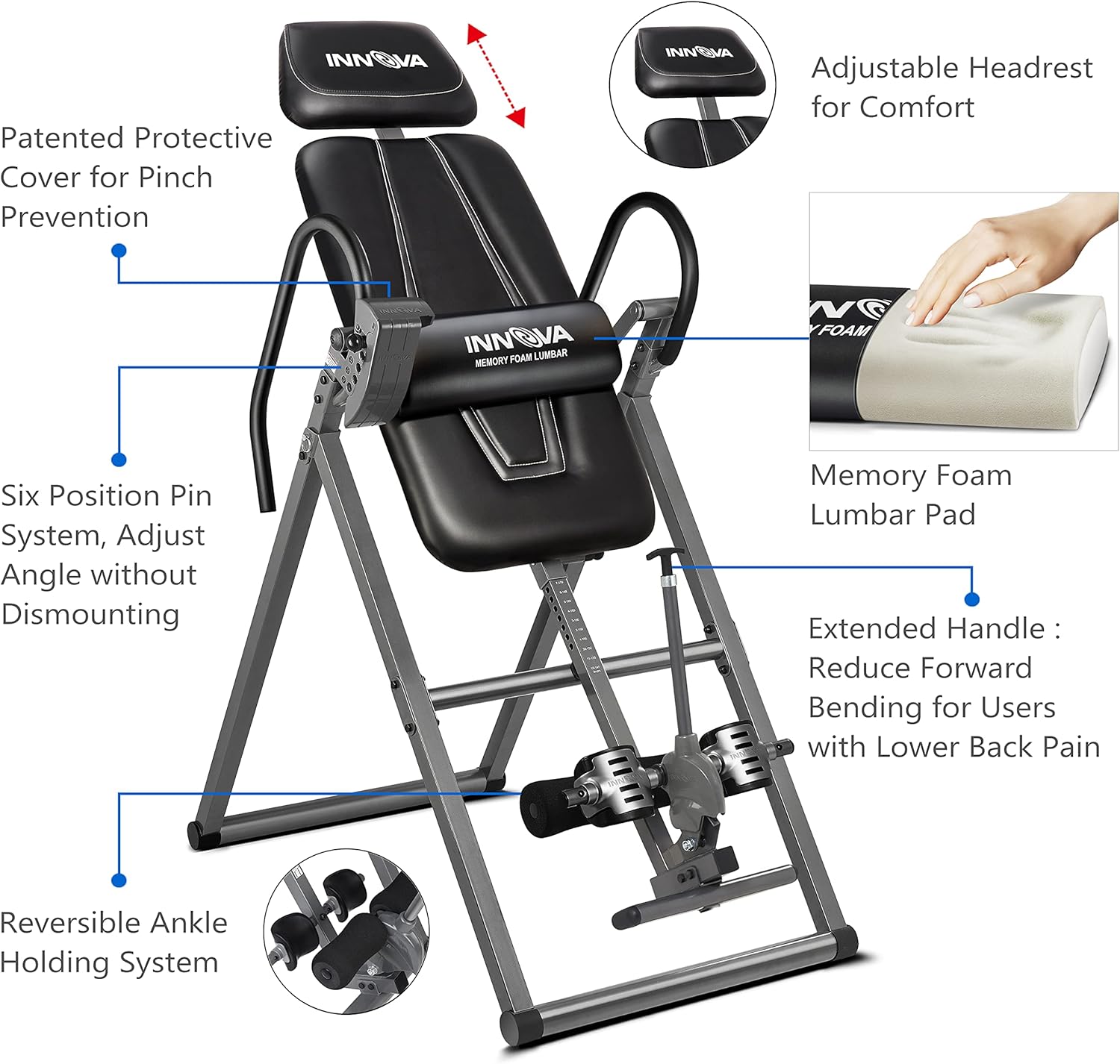 Innova ITX9700 Inversion Table with Memory Foam Lumbar Pad : Inversion Equipment : Sports & Outdoors