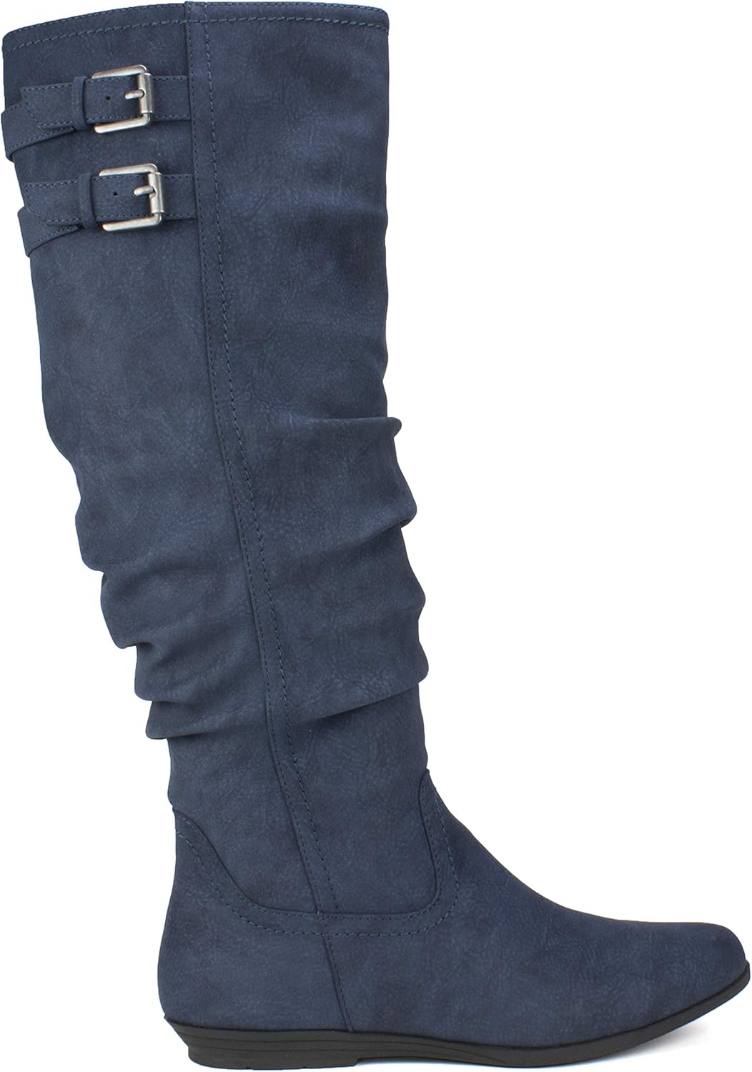 womens navy blue wide calf boots
