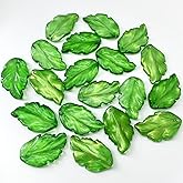 LIMAOLLY 30pcs Glass Leaf Beads Leaf Shape Spacer Crystal Beads for Jewelry Making DIY Necklace Bracelet Earring Wind Chimes Craft Making(Grass Green)