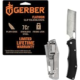 Gerber Flatiron EDC Folding Pocket Knife, Pocket Clip, Cleaver Blade, Black | stocking stuffers, gifts for men, 3.6" blade, stainless steel cleaver blade, pocket clip, everyday carry EDC knife