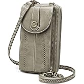S-ZONE Women RFID Blocking Crossbody Cell Phone Purse Small Faux Leather Wallet Purse