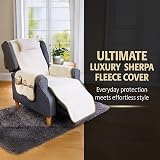 Coopers of Stortford Luxury Sherpa Fleece Armchair Cover with Cushion view 3