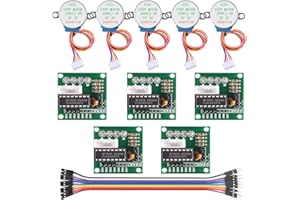 CenryKay 5 Sets 28BYJ-48 ULN2003 5V Small Stepper Motor，ULN2003 Driver Board 28BYJ-48 Stepper Motor Compatible with Arduino