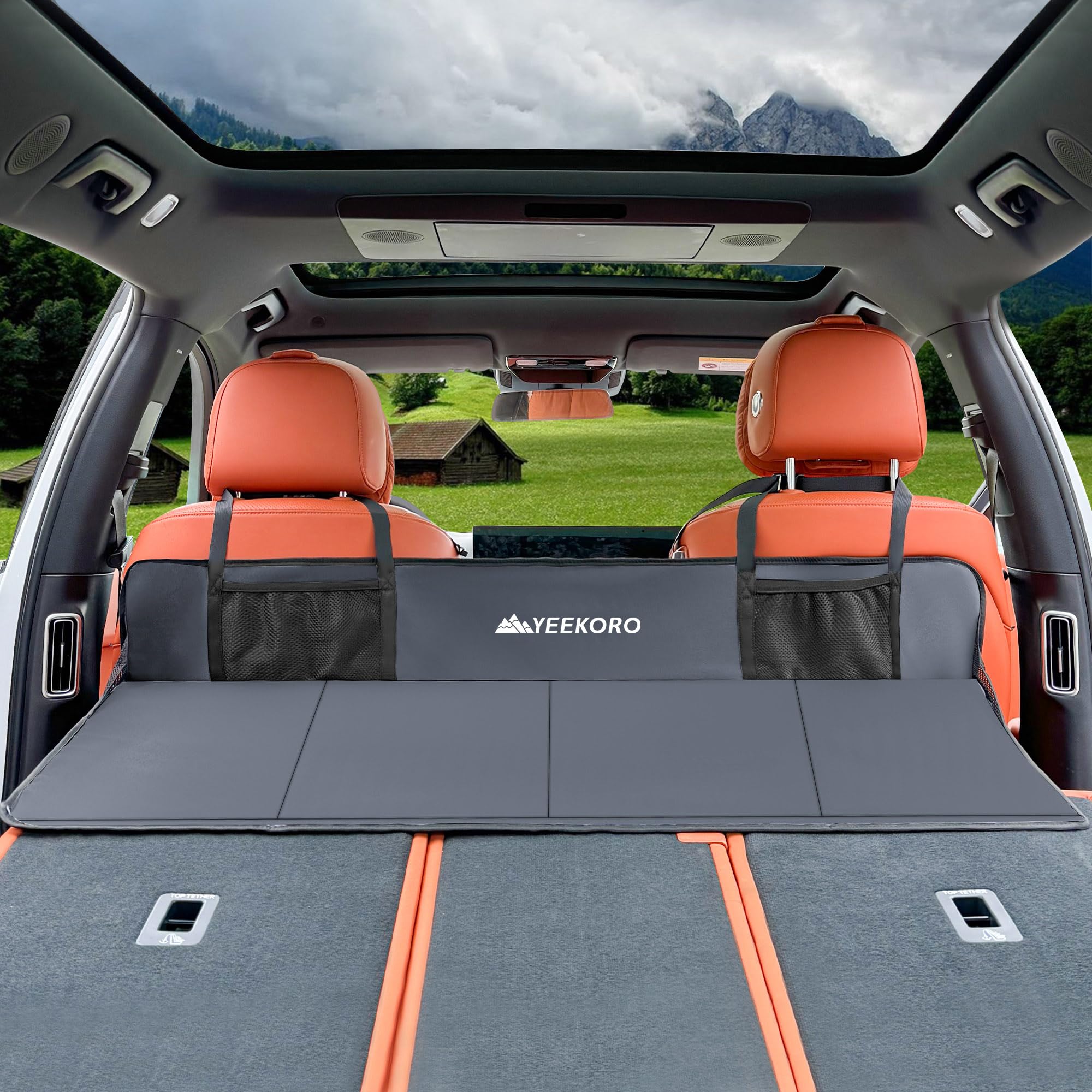 Photo 1 of YEEKORO Car Rear Seat Mattress Extension Plate, Foldable Car Back Seat Extender?Portable Mattress for Sleeping, Increase Travel Trunk Space and Car Bed Camping Space for Car, SUV, Model Y/3