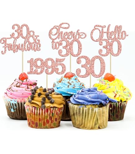 48 Pack Vintage 1995 Cupcake Toppers - Legend Since 1995, 30th Birthday & Anniversary Party Decor